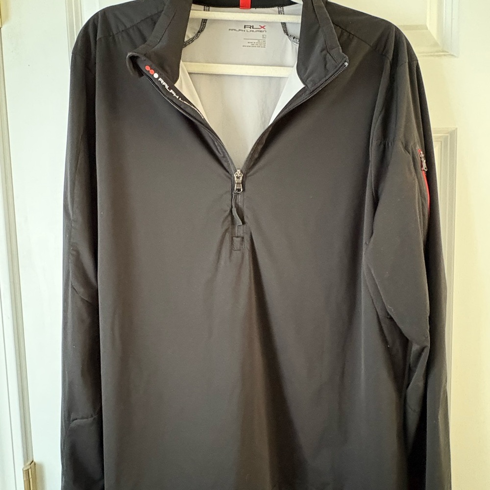 Ralph Lauren Black and Red Quarter-Zip Pullover